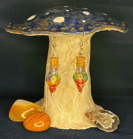 Rainbow Crystal Spell Jar Earrings image 0